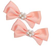 SECFOU Clips la Metal Apariencia de Delicados Transformar para Tela y Decorativos Perlas Lazo Rosa, Accesorios Zapatos Boda Días Obsequios