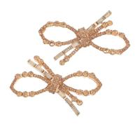 SECFOU Clips para Zapatos Planos Hebilla de Gemas de Imitación en Forma de Lazo Dorado, Resistentes al Óxido y Fáciles de Instalar para Variedad de Ocasiones