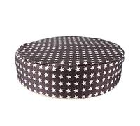 SECFOU Cojín Redondo Para Silla De Comedor Infantil Cómodo y Antideslizante, Elevador De 32 Cm De Diámetro y 8 Cm De Grosor, Espuma Suave, Color Café Estrella, Uso Doméstico Niños