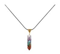 SECFOU Collar y Cuerda de Cuero de Cuero Piedra Natural Hexagonal Puntiaguda Diseño Único Fácil de Llevar para Mujer para Fiestas