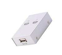 SECFOU Conmutador Automático USB 2.0 Carcasa de Plástico y Metal para Compartir Impresora y Escáner Doble Salida para Oficina Pequeña y Hogar