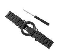 SECFOU Correa de Repuesto para Localizador Inteligente, Pulsera Localizadora de Acero Inoxidable Sólido, Doble Cierre de Presión, Color Negro, Compatible con Dispositivo de Seguimiento,