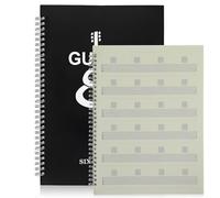 SECFOU Cuaderno de Partituras de Guitarra A4 Tapa de Pp, Diseño de Bobina Portátil, Libro de Música para Principiantes, Libro de Acordes y Notas Musicales para Práctica y Enseñanza