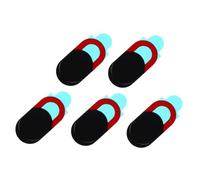 SECFOU Cubierta de Cámara Web 5 Piezas, Diseño Compacto y Ligero, Color Negro y Rojo, Funda Práctica para Portátiles, Teléfonos y Tabletas, Protección de Privacidad Segura Ordenador