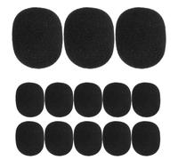 SECFOU Cubiertas de Esponja para Micrófono de Auriculares, 30 Piezas, Mini Espuma Antiviento Negra 28x23x8 Mm, Protectores de Micrófono Portátiles para Grabación, Conferencias y Podcast