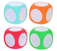 SECFOU Dados de Espuma Borrables de 6cm para Actividades Matemáticas, Reutilizables y Fáciles de Agarrar, 4 Cubos Ideales para Juegos Educativos Aula Casa