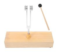 SECFOU Diapasón de Aleación de Aluminio C128hz con Martillo y Caja de Voz de Madera Natural, Juego de Diapasones Terapéuticos para Meditación y Curación, Instrumento Portátil para Música