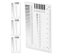 SECFOU Escala de Medición Transparente de 4 Tablas para Inspección de Grietas y Defectos, Regla de Precisión para Evaluación Industrial, Medidor Compacto para Control de Calidad