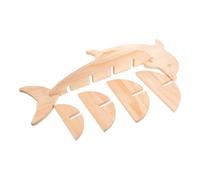 SECFOU Estante de Pared de 4 Niveles de Madera Beige Vintage con Forma Marina, Organizador Vertical Multifuncional para Plantas Miniatura y Figuras en Baño o Sala