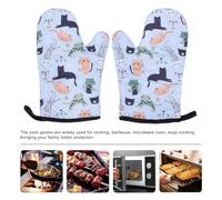 SECFOU Guantes de Horno Aislantes Térmicos Gruesos de Silicona 2 Piezas, Manoplas para Microondas y Cocina Resistentes al Calor, Talla Única, Uso Doméstico y Panadería Segura