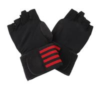 SECFOU Guantes Deportivos Antideslizantes de Medio Dedo para Ciclismo y Levantamiento, Transpirables de Hielo, Protección Solar, Talla L, Color Rojo, para Actividades al Aire Libre