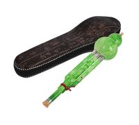 SECFOU Hulusi con Caja de Cuero Cucurbitácea Instrumento Musical Tradicional Chino Clave C para Principiantes Flauta de Calabaza para Estudiante Practicante Estilo Yunnan