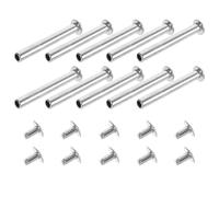 SECFOU Juego de 10 Sets de Remaches y Tuercas de Acero Inoxidable para Ventiladores Plegables, Clavos Redondos de 25 Mm en Color Plata para Proyectos de Reparación Manual