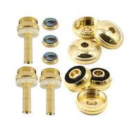 SECFOU Juego de 12 Botones de Dedo para Trompeta Pequeños, Hebillas Metálicas Doradas Borde, Accesorios para Reparación de Válvulas, Kit para Músicos de Trompeta, Piezas de Instrumento