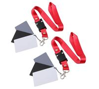 SECFOU Juego de 2 Tarjetas de Ajuste de Tonalidad y Exposición para Fotografía, Gris Pequeño 18° con Cordón Ajustable para Cuello, Compatible con Cámaras Digitales y Réflex, Accesorio