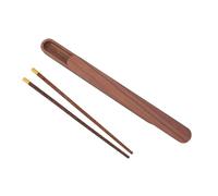 SECFOU Juego de Palillos Chinos Grandes de Madera de Nogal Negro con Estuche Portátil y Soporte, Organizador de Cubiertos para Cocina y Viaje, Caja Higiénica para Almacenamiento