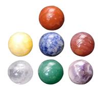 SECFOU Juego de Piedra de Cristal Redonda Adecuado para Festivales y Año 7 Piezas en Forma Redonda para Decoración Natural del Hogar