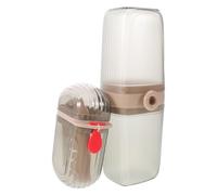 SECFOU Juego de Vasos de Baño de Plástico Transparente para Viaje, Portacepillos de Dientes Reutilizable Compacto y Ligero, Estuche para Cepillo y Pasta Dental, Accesorio Práctico