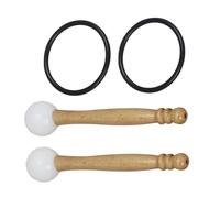 SECFOU Kit de 2 Mazos de Goma para Cuenco Sonoro Tibetano, Accesorios para Cuencos Cantores con Anillos de Goma Antidesgaste, Herramienta de Percusión para Instrumentos de Meditación