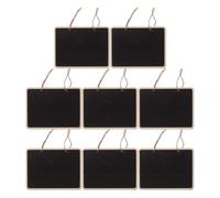 SECFOU Letrero 8 Negra Doble de Madera Pizarra Cara Colgante de 16x12 Cm Cuerda de Yute Piezas para Adorno y Señalización en Jardín