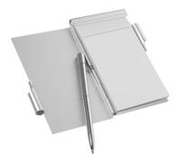 SECFOU Libreta Pequeña de Aluminio con Tapa Metálica Plateada, Bloc de Notas Compacto con Bolígrafo, Cuaderno de Espiral Portátil para Oficina y Escuela, Prácticos Blocs de Notas