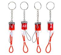 SECFOU Llavero Tipo Sangre 8 Piezas Colgantes de Acero Inoxidable y Plástico, Accesorio Versátil y Resistente para Llaves y Teléfono en Varios Colores