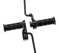 SECFOU Manillar Calefactable para Moto Negro Pantalla Digital, Puños Calefactores de Nylon y Tpu, Temperatura Ajustable y Calentamiento Rápido para Scooter y Moto de Tres Ruedas