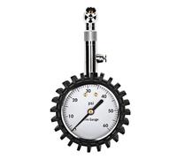 SECFOU Manómetro de Presión de Neumáticos Mecánico para Coche y Motocicleta Botón de Purga y Diseño Ergonómico de Fácil Agarre en Color Negro