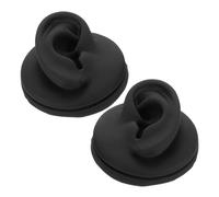 SECFOU Modelos de Oreja de Silicona Flexibles 2 Piezas (izquierda y Derecha) Color Negro para Práctica de Perforación y Exhibición de Pendientes, Soporte Realista 3d para Entrenamiento