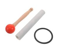 SECFOU Palos y Piel de Oveja con Mango Ergonómico de Madera de Percusión para Cuencos de Cristal y Meditación para Sesiones Profesionales y Mindfulness