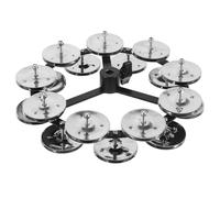 SECFOU Pandereta de Percusión para Hi-hat de Doble Platillos de Acero Inoxidable y Abs Color Plata para Mejorar Ritmo y Expresión Musical en Diversos Géneros