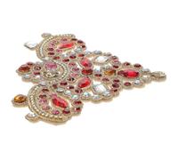 SECFOU Parche Decorativo de Pedrería para Zapatos con Base Termoadhesiva Aplique Brillante para DIY Prendas Vestidos y Manualidades Parche para Coser Ropa Accesorio de Moda Rojo Elegante