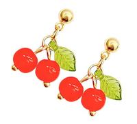 SECFOU Pendientes Colgantes de Cereza para Mujer Diseño Ligero y Cómodo Aretes de Moda Versátiles para Uso Diario y Ocasiones Especiales