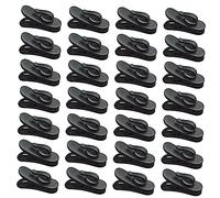 SECFOU Pinzas Giratorias Auriculares 100 Piezas Abrazaderas de Plástico Soporte para Cables Organizador de Auriculares Color Negro