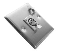 SECFOU Placa de Panel XLR Hembra de 3 Contactos para Micrófono, Accesorio de Audio para Altavoces de Música en Casa, Conector Montado en Panel Metálico Resistente para Karaoke y Sonido