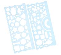 SECFOU Plantillas de Dibujo para Estudiantes 2 Unidades, Regla Multifuncional de Plástico PP Azul, Herramientas de Dibujo Técnico y Geometría para Escuela, Oficina y Manualidades