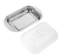 SECFOU Plato Color Aleatorio de Acero Inoxidable Tapa Redonda para Mantequilla Práctico y Versátil, Diseño Elegante y Tamaño Compacto Adecuado para Almacenamiento en