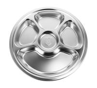 SECFOU Plato Dividido Diseño Profundo para Control de Porciones de Acero Inoxidable con Compartimentos Adecuado para Uso en Casa y Cocinas Profesionales