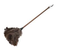 SECFOU Plumero de Avestruz Mango Largo de Nogal, 1 Pieza, Color Negro, Herramienta de Limpieza Doméstica para Polvo en Muebles y Habitaciones, Ligero y Fácil de Almacenar, Adecuado