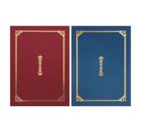 SECFOU Portadiplomas A4 Lámina Dorada 2 Piezas en Burdeos y Azul Oscuro para Certificados y Documentos Oficiales en Ceremonias y Graduaciones