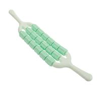 SECFOU Rodillo de Masaje Muscular Flexible de 3 Columnas para Yoga y Estiramiento, Bastón Portátil Verde para Recuperación, Alivio de Espalda, Brazos y Piernas, Herramienta Manual