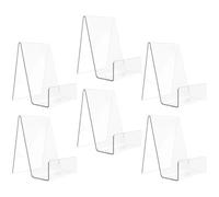 SECFOU Soporte para Libros de Acrílico Transparente 6 Unidades, Estantería Organizadora Versátil para Exhibir Libros, Revistas y Fotografías, Adecuado para Biblioteca y Tienda