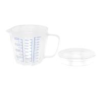 SECFOU Taza Medidora de Vidrio de 500ml con Tapa, Resistente al Calor y Flujo de Agua Suave, Adecuado Uso en Cocina Diaria