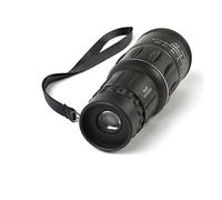 SECFOU Telescopio Monocular Portátil Negro Ajuste de Rueda para Enfoque Preciso, Lente Óptica y Cuerpo de Goma, Adecuado para Caminar y Viajar