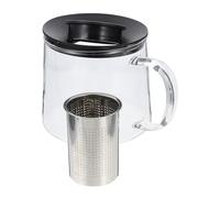 SECFOU Tetera de Vidrio Transparente 1000 Ml con Infusor Desmontable para Té E Infusiones, Alta Borosilicato Resistente a Fuego Directo, Adecuado para Hogar y Reuniones de Té