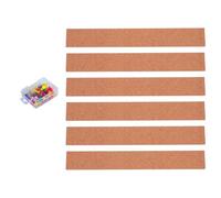 SECFOU Tiras de Corcho para Tablero de Anuncios sin Marco, Fácil de Instalar, Chinchetas Incluidas, Tamaño 5 X 38 Cm, Ideales para Oficina y Hogar