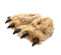 SECFOU Zapatillas Unisex de Invierno con Diseño de Garra de Oso Pantuflas Cálidas y Ligeras de Felpa Antideslizantes para Dormitorio y Uso Interior Talla Color Marrón