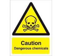 Seco Caution Dangerous Chemicals With Skull & Bones Pictogram Sign, 150 mm x 200 mm - 1 mm de plástico semirrígido