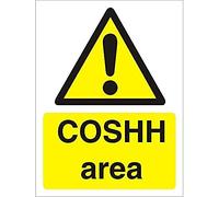 Seco COSHH - Señal de área, 150 mm x 200 mm, plástico semirrígido de 1 mm