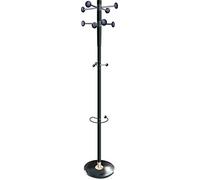 Seco Decorative Coat Stand with Weighted Base and Integral Umbrella Holder - Black